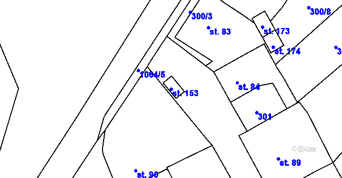 Parcela st. 153 v KÚ Jinošov, Katastrální mapa
