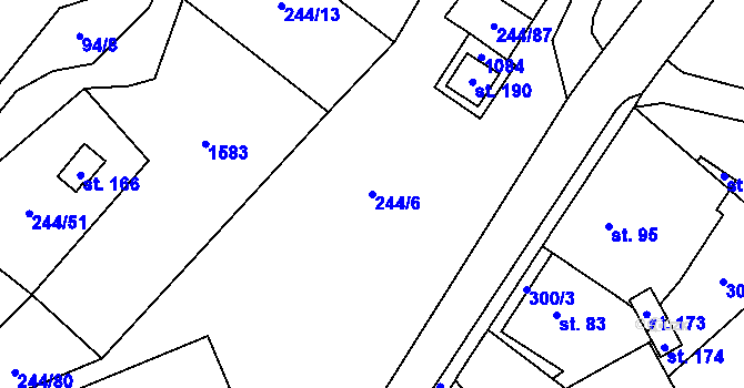 Parcela st. 244/6 v KÚ Jinošov, Katastrální mapa