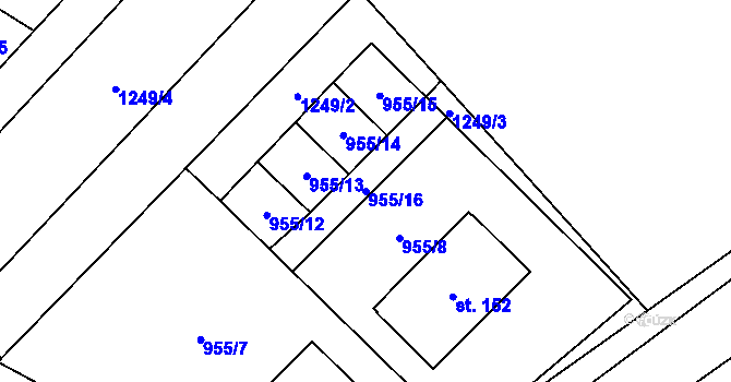 Parcela st. 955/16 v KÚ Jinošov, Katastrální mapa