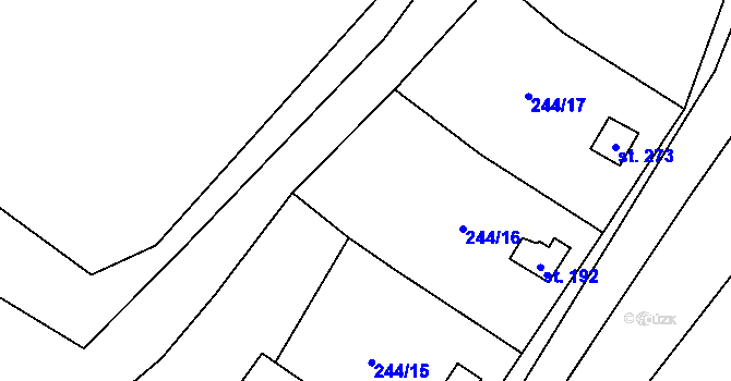 Parcela st. 244/73 v KÚ Jinošov, Katastrální mapa