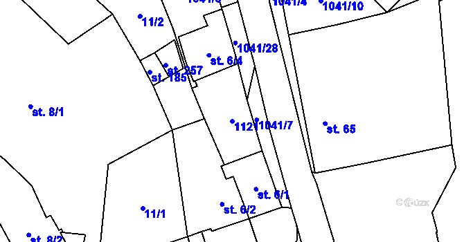Parcela st. 1121 v KÚ Jinošov, Katastrální mapa