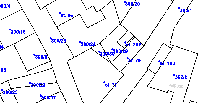 Parcela st. 300/30 v KÚ Jinošov, Katastrální mapa