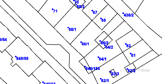 Parcela st. 66/1 v KÚ Jirkov, Katastrální mapa