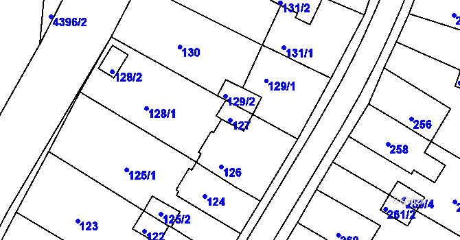 Parcela st. 127 v KÚ Jirkov, Katastrální mapa