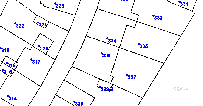 Parcela st. 336 v KÚ Jirkov, Katastrální mapa