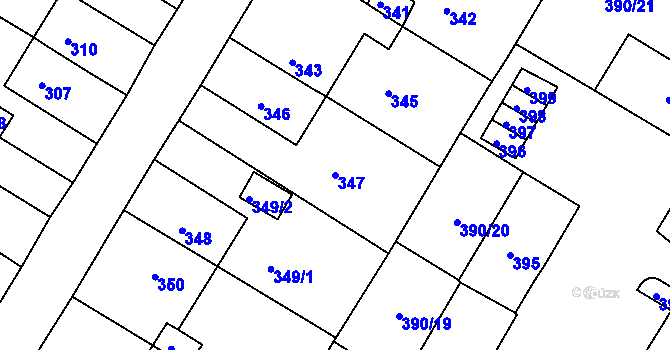 Parcela st. 347 v KÚ Jirkov, Katastrální mapa
