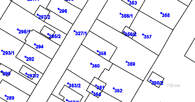 Parcela st. 358 v KÚ Jirkov, Katastrální mapa