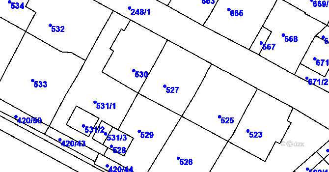 Parcela st. 527 v KÚ Jirkov, Katastrální mapa