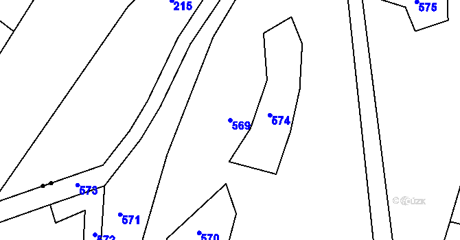 Parcela st. 569 v KÚ Jirkov, Katastrální mapa