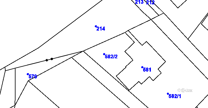 Parcela st. 582/2 v KÚ Jirkov, Katastrální mapa