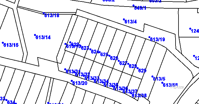 Parcela st. 625 v KÚ Jirkov, Katastrální mapa