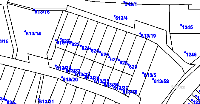 Parcela st. 626 v KÚ Jirkov, Katastrální mapa