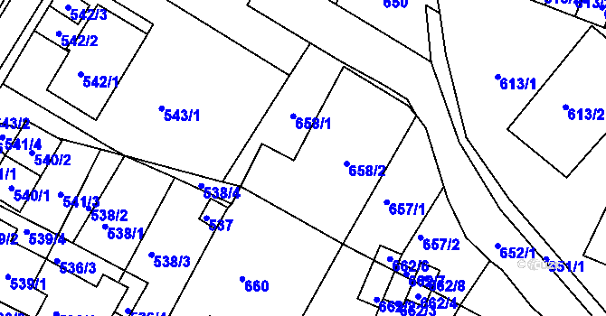 Parcela st. 658 v KÚ Jirkov, Katastrální mapa