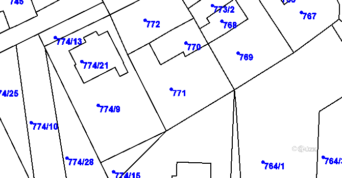 Parcela st. 771 v KÚ Jirkov, Katastrální mapa