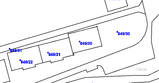 Parcela st. 849/20 v KÚ Jirkov, Katastrální mapa
