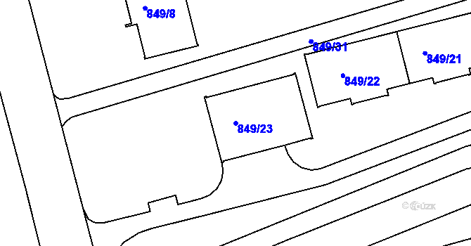 Parcela st. 849/23 v KÚ Jirkov, Katastrální mapa