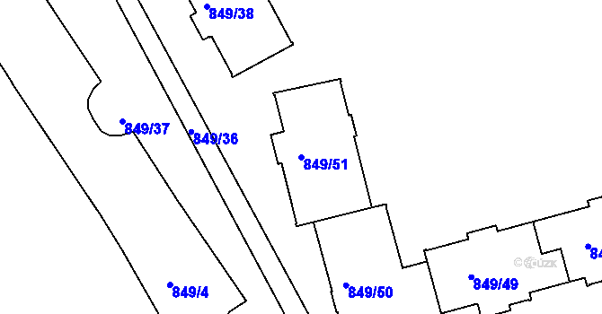 Parcela st. 849/51 v KÚ Jirkov, Katastrální mapa