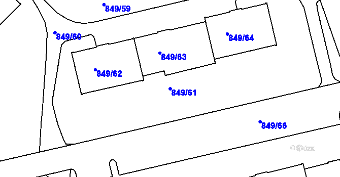 Parcela st. 849/61 v KÚ Jirkov, Katastrální mapa