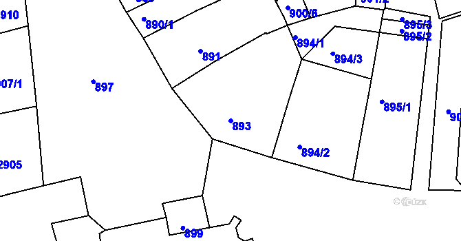 Parcela st. 893 v KÚ Jirkov, Katastrální mapa