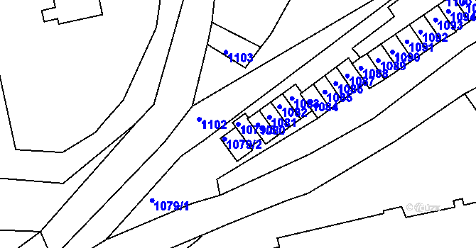 Parcela st. 1079/3 v KÚ Jirkov, Katastrální mapa