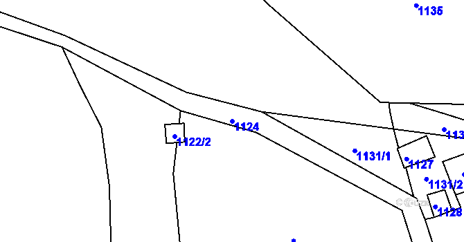 Parcela st. 1124 v KÚ Jirkov, Katastrální mapa
