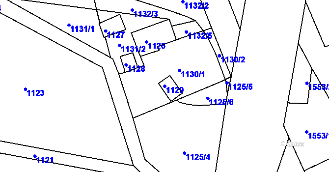 Parcela st. 1129 v KÚ Jirkov, Katastrální mapa