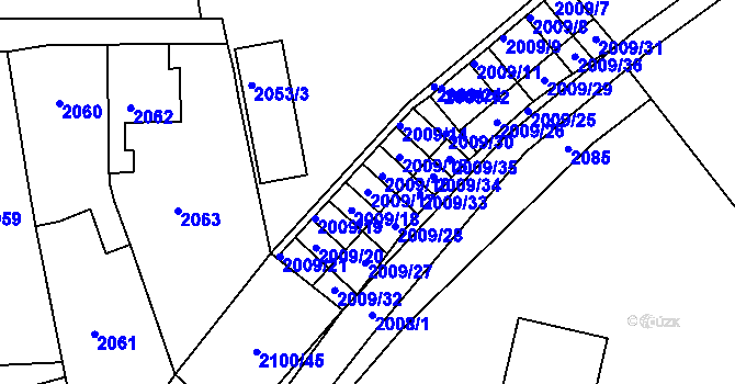Parcela st. 2009/17 v KÚ Jirkov, Katastrální mapa