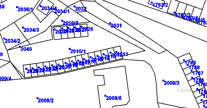 Parcela st. 2013 v KÚ Jirkov, Katastrální mapa
