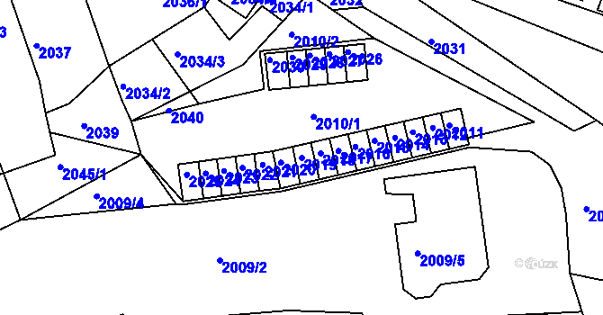 Parcela st. 2019 v KÚ Jirkov, Katastrální mapa