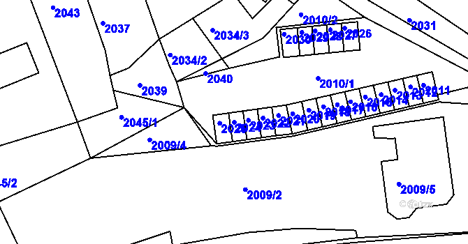 Parcela st. 2024 v KÚ Jirkov, Katastrální mapa