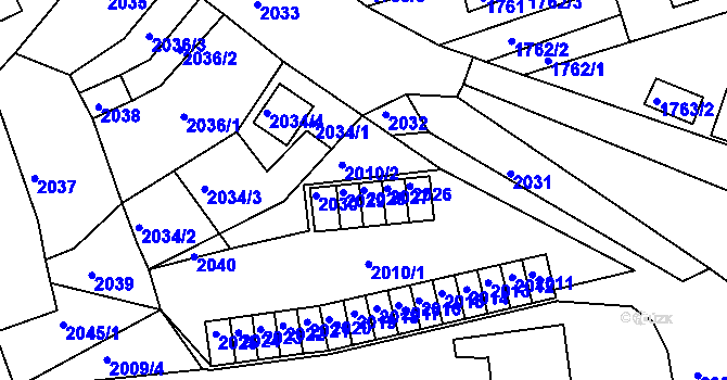 Parcela st. 2028 v KÚ Jirkov, Katastrální mapa