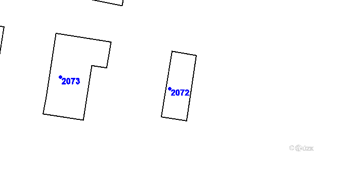 Parcela st. 2072 v KÚ Jirkov, Katastrální mapa