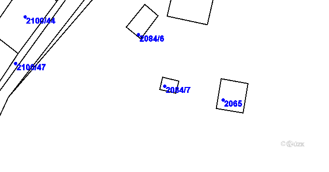 Parcela st. 2084/7 v KÚ Jirkov, Katastrální mapa