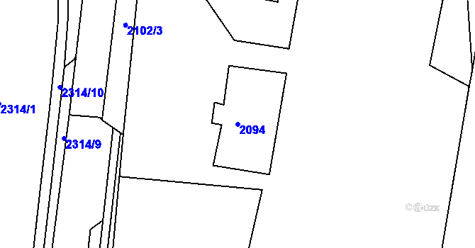 Parcela st. 2094 v KÚ Jirkov, Katastrální mapa