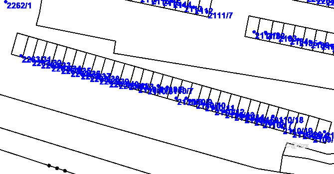 Parcela st. 2110/7 v KÚ Jirkov, Katastrální mapa