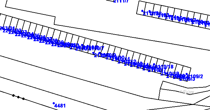 Parcela st. 2110/10 v KÚ Jirkov, Katastrální mapa