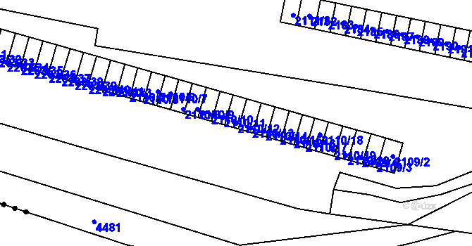 Parcela st. 2110/12 v KÚ Jirkov, Katastrální mapa