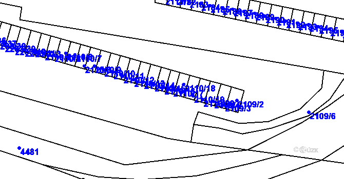 Parcela st. 2110/17 v KÚ Jirkov, Katastrální mapa