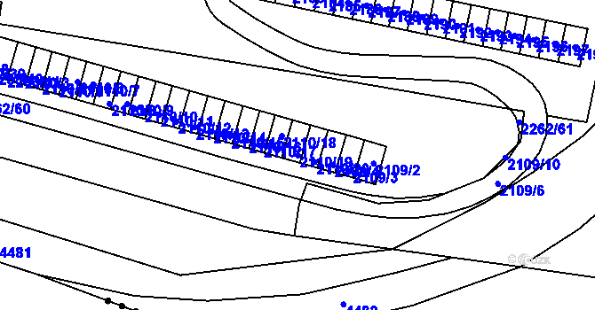 Parcela st. 2110/19 v KÚ Jirkov, Katastrální mapa