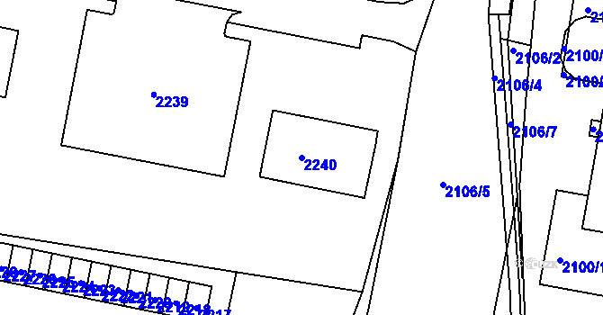 Parcela st. 2240 v KÚ Jirkov, Katastrální mapa