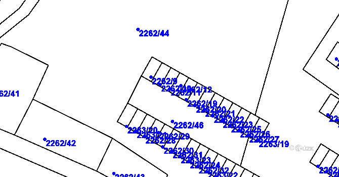 Parcela st. 2262/11 v KÚ Jirkov, Katastrální mapa