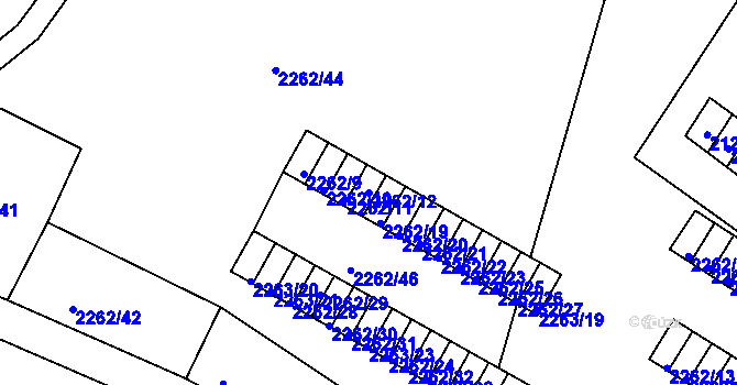 Parcela st. 2262/12 v KÚ Jirkov, Katastrální mapa