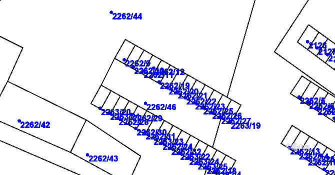Parcela st. 2262/20 v KÚ Jirkov, Katastrální mapa