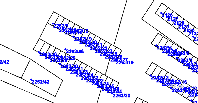 Parcela st. 2262/25 v KÚ Jirkov, Katastrální mapa
