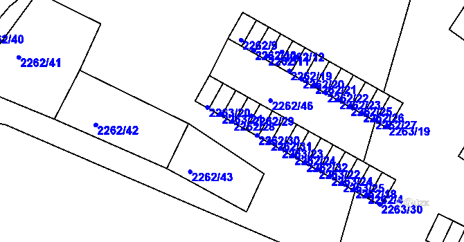 Parcela st. 2262/28 v KÚ Jirkov, Katastrální mapa