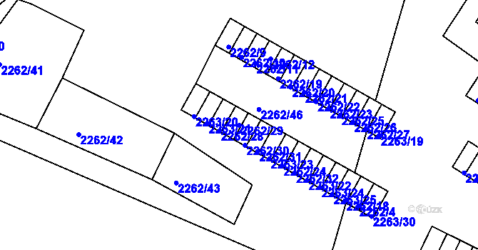 Parcela st. 2262/29 v KÚ Jirkov, Katastrální mapa