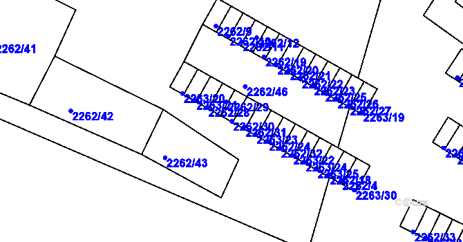 Parcela st. 2262/30 v KÚ Jirkov, Katastrální mapa