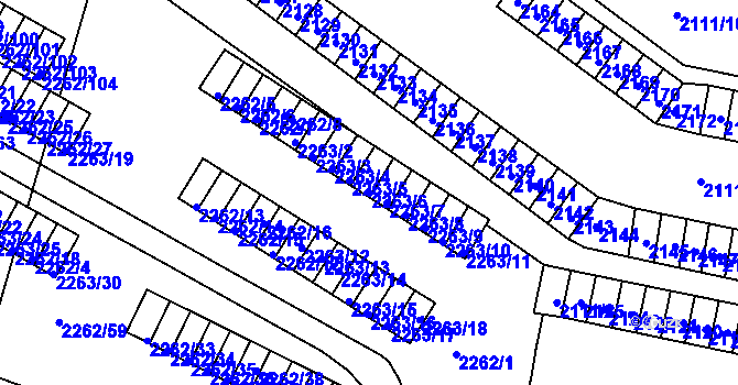 Parcela st. 2263/6 v KÚ Jirkov, Katastrální mapa