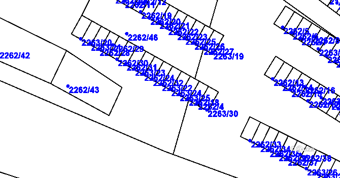 Parcela st. 2263/24 v KÚ Jirkov, Katastrální mapa