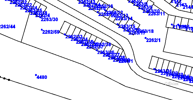Parcela st. 2263/26 v KÚ Jirkov, Katastrální mapa